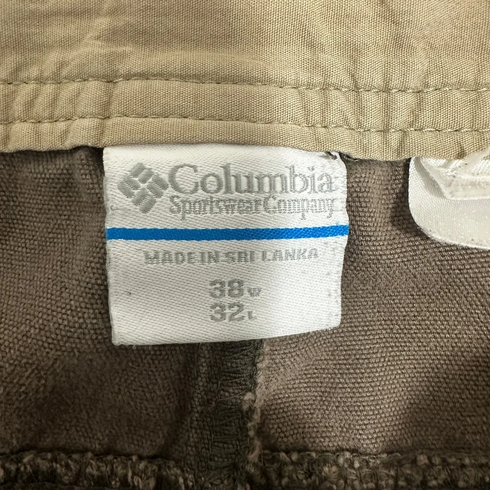 Columbia Brown Canvas Utility Work‎ Pants Straight Leg Mens Size W38 X L31